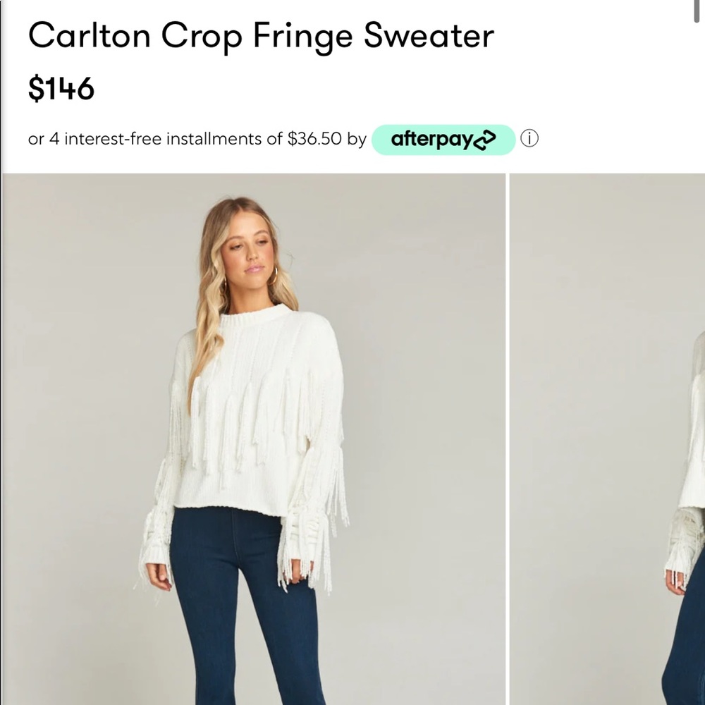 Show me your Mumu fringe white sweater